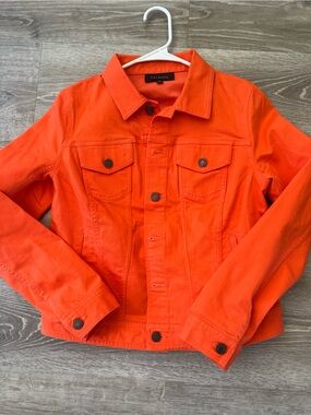 Talbots Bright Orange Cotton Jean Jacket